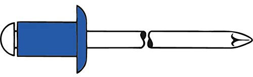 Lot de 250 rivets aveugles en acier/acier 4,8 x 25 mm (1454612)