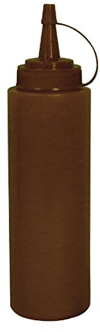 Vogue Squeeze Sauce Bottle with Nozzle Cap 994 ml/35 oz, Brown, Material: Polyethylene, Screw Top & Wide Neck for Easy Refill, Brown Sauce Squeeze Bottle, W835
