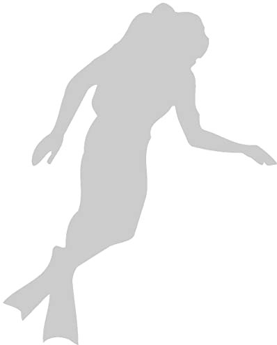 Samunshi® Taucher Aufkleber Tauchsport 8,3 x 10cm silbermetalleffekt