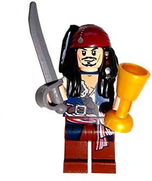 LEGO® Fluch der Karibik / Pirates of the Caribbean™ Minifigur Jack Sparrow mit Säbel und goldenem Kelch