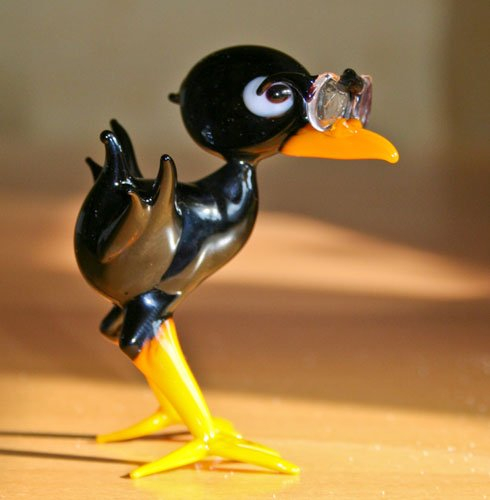 Lauschaer Glaskunst Rabe mit Brille