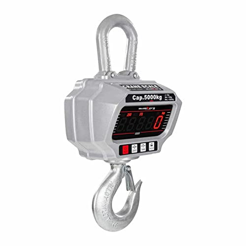 Steinberg Systems - Kranwaage Hängewaage (5 t / 2 kg, kg/lbs Gewichtseinheitenwechsel, Aluminiumdruckguss, Akku 6V/4Ah, LED) Silber