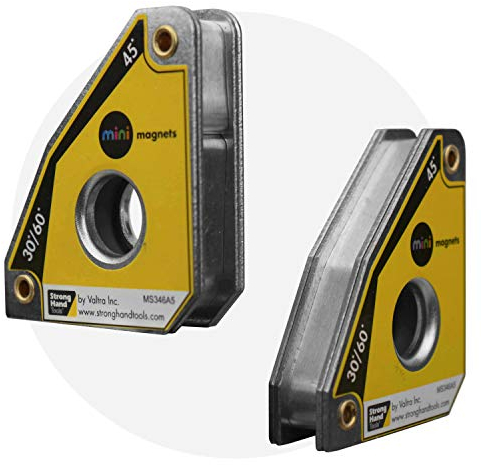 Mini MAG, Welding Squares, Multi Angle: 30°, 60°, 45°, 90°, Magnetic Pull Force: 25 Lbs, Dimension: 2-5/16 X 2, Tig Welding, Fabrication Squares, MS346AT, Strong Hand Tools