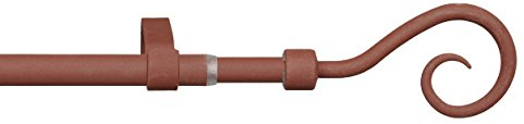 JalousieCrew Stilgarnitur Gardinenstange 16 mm Vorhangstange - 130-240 cm ausziehbar (rost braun)