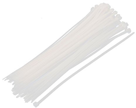 sourcing map 8mm x 400mm Nylon Autobloquant Câble Serrage Collier Attache Beige 100pcs