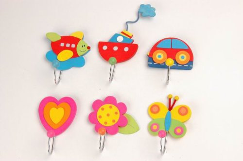 Inware Wandhaken/Kleiderhaken/Holzhaken Ab in den Urlaub - 6 Verschiedene Motive