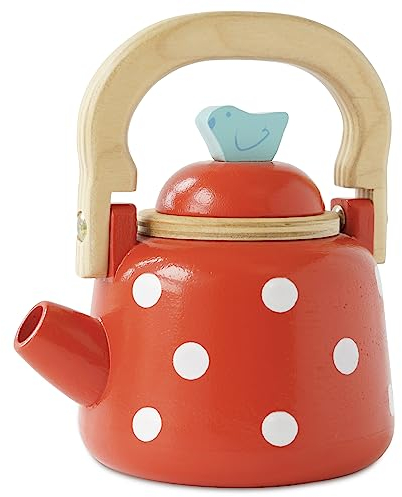Le Toy Van - Honeybake Wooden Dotty Kettle - Breakfast Set Pretend Kitchen Play Toy Set | Kids Role Play Toy Kitchen Accessories