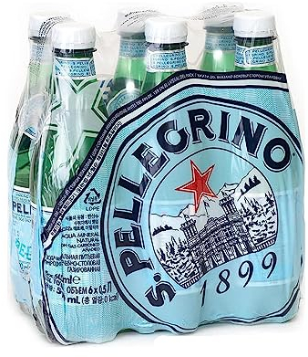S. Pellegrino Bouteille d'eau minérale naturelle avec gaz 0,5 l