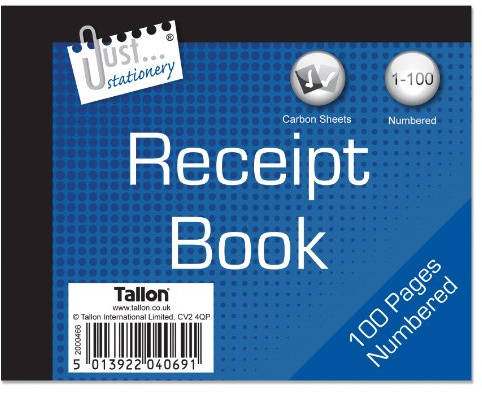 Tallon Receipt Book - Half Size P1022