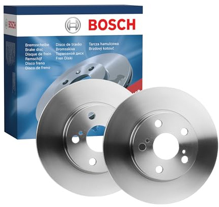 Bosch BD1407 Brake Disc Set - 255 mm Vented Discs - Front Axle - ECE-R90 Certified - Good Cooling, Reliable Braking, Corrosion Protection - 1 Set of 2 Discs