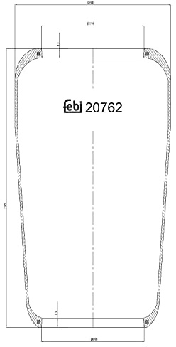 febi bilstein 20762 Luftfederbalg ohne Kolben, 1 Stück