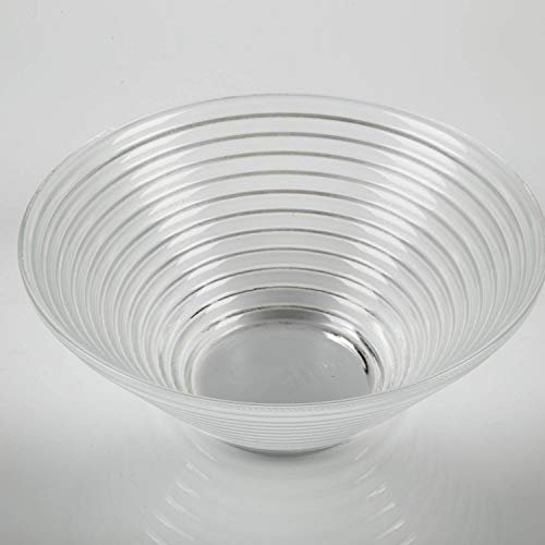 innaGLAS Coupelle en Verre rainurée Selma, Deluxe, Transparent, Ø 19cm - Vide Poche - Coupelle Ronde