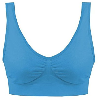 Boolavard Soutien-Gorge Rembourré Sportif Dentelle -Top Sport Bra Blanc, Beige, Noir, Bébé Rose, Violet, Turquoise, Aqua, Rose Cerise (XL 46-48, Turqoise)