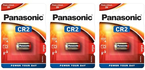 PANASONIC Pack of 3 Blister Packs of 1 CR2 Lithium Photo Battery – 3 V