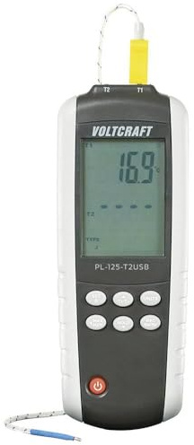 VOLTCRAFT PL-125-T2 Temperatur-Messgerät -200 - +1372 °C Fühler-Typ K, J