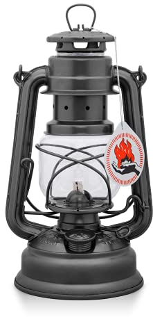 Feuerhand Sturmlaterne Baby Special 276 - Made in Germany seit 1893 - Petroleumlampe aus pulverbeschichtetem Stahl und bruchsicherem Glas - Sparkling Iron