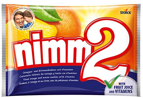 Nimm2 Caramelos Duros de Naranja y Limón Con Vitamina C - 2 Paquetes de 1000 gr - Total: 2000 gr