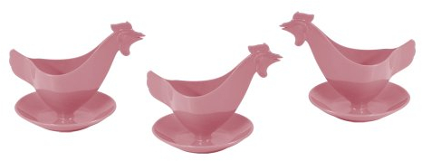 Eierbecher Huhn in hellen Farben 3er Set rosa, Hühnereierbecher