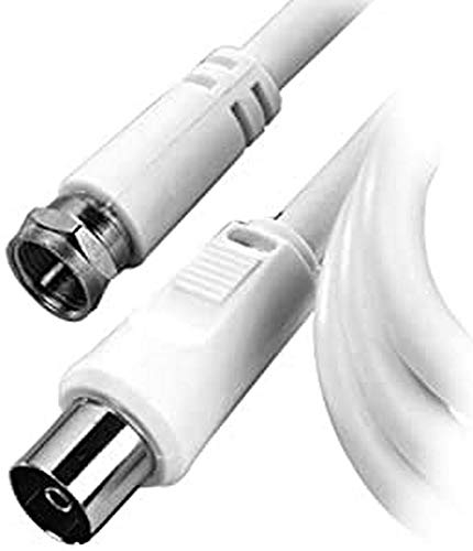 Vivanco Empfängeranschlusskabel (F-Stecker auf Koaxkupplung, 10m) weiß