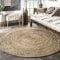nuLOOM Rigo Handgewebter Teppich aus Jute, 240cm rund, Natur