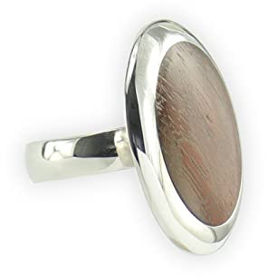 Budawi® Holz Ring Damenring Fingerring 925er Silberring Größe 53