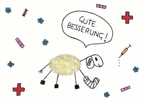 Inkognito Plüsch Postkarte/Plüschkarte - Motiv: Gute Besserung, Anlass:, Künstler/Verlag Barbara Dienz, Art-Nr.: 20802, Größe: A6