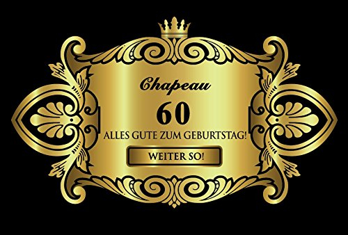 Oblique-Unique® Aufkleber Flaschenetikett Etikett 60 Geburtstag Gold elegant
