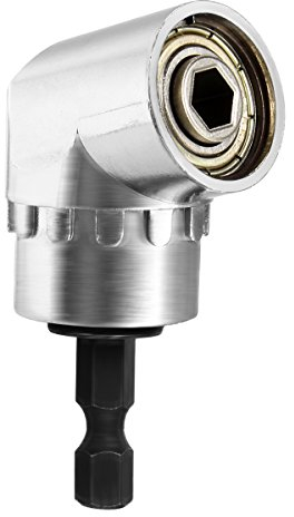 Qibaok Tournevis Porte-Adaptateur 105 Degrés Multifonction Angle Droit Pilote et Tournevis Drill Attachment Avec Porte-Embout Magnétique Changement Rapide Hex 6mm de 1/4- inch Perceuse Electrique Acce