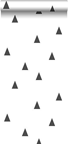 Tapete grafische Dreiecke Schwarz und Weiß - 138942 - von ESTAhome