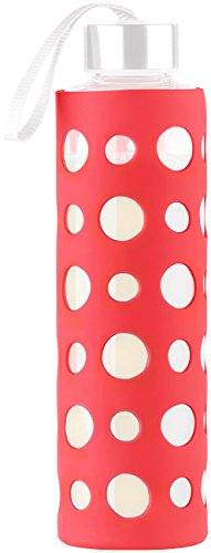 Housse en silicone 20 cm pour bouteille en verre - Rouge [Pearl]
