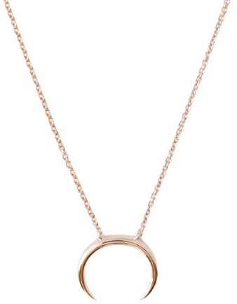 HONEYCAT Tiny Crescent Horn Necklace in 18k Rose Gold Plate | Minimalist, Delicate Jewelry (Rose Gold)
