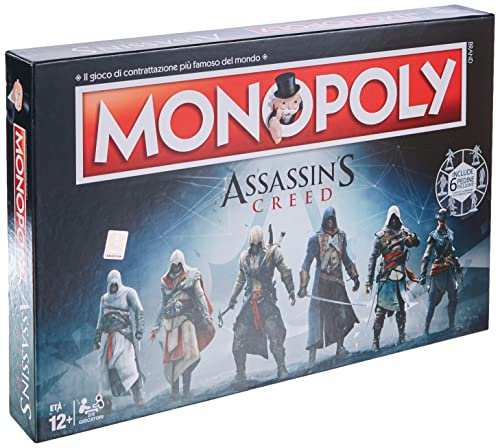 Winning Moves Monopoly Assassins Creed – Brettspiele für Erwachsene, Brettspiele für Kinder, Brettspiele für 2, 2 bis 6 Personen, ab 8 Jahren