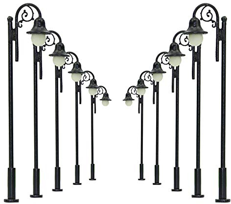 Evemodel 10 STK. Spur H0 1:87 66mm LED Lampen Beleuchtung Leuchte Straßenlampen LYM39