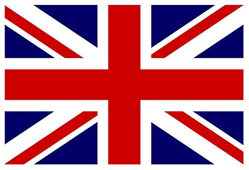 Adhesive Union Jack Flag Decals/Stickers or UK Flags Stickers (Red & Blue, 4 Decals (90 x 60 mm)) #Y1012 StickersLimited