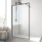 EMKE Duschwand 90 cm Walk In Duschabtrennung Duschtür Duschtrennwand Schwarz 8 mm Duschwand Glas NANO einfach-Reinigung Beschichtung Höhe 200 cm