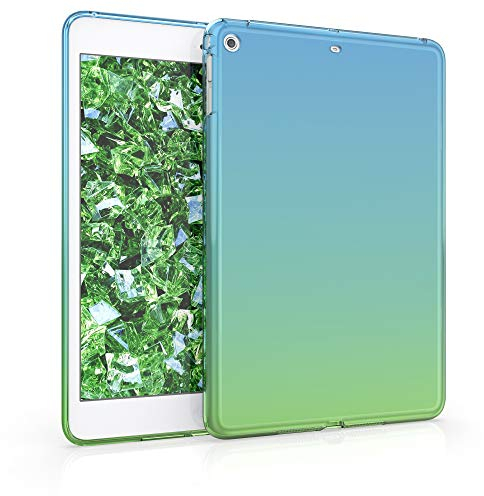 kwmobile Carcasa Compatible con Apple iPad Mini 2 / iPad Mini 3 - Funda para Tablet de TPU - Bicolor Azul/Verde/Transparente
