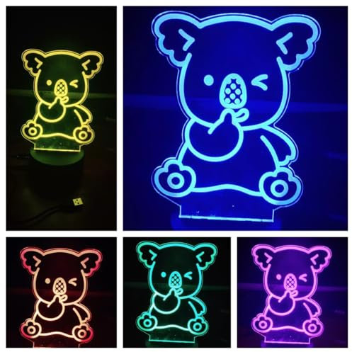 Xdorra 3D Faultier LED Schlafzimmer Lampe Visuelle Illusion Licht USB Tischlampe Weihnachten Geburtstag Party Geschenk für Kinder Jungen…