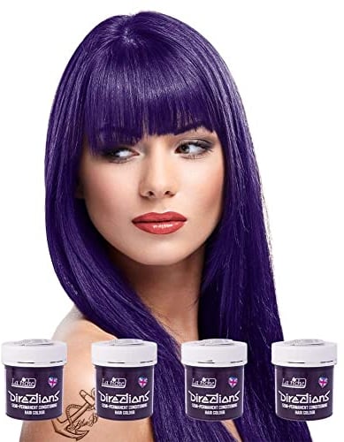 4 x New La Riche Direzioni Semi-Permanent Hair Color 88 ml - Deep Purple