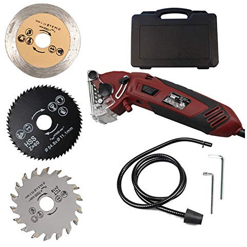 Toplionace Multifunktionale Kreissäge, Elektrische Tragbare Schneidsäge Mini Metallsäge Holz Kunststoffschneider 400W 3400RPM Max. Tiefe 12MM