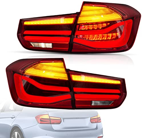 VLAND Rückleuchten Kompatibel mit BMW 3 Series F30 F35 F80 2012-2018 mit Blinker-Sequenzanzeige Rücklichter, Rot, E-mark