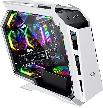 ATX Gaming Case - Micro ATX Custodia Per PC/Cassa Del Computer ATX- Mid Tower -Temped Glass - Ventola E Supporto Per Raffreddamento Ad Acqua (Color : White)