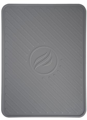 Blackstone 4222 Große Silikon-Grillspatel-Matte, Servierlöffel, Tropfpolster und Grillutensilienhalter für Küche, Herd, Kochen und Arbeitsplatte, hitzebeständig, rutschfest, (23.5x31 cm), Grau