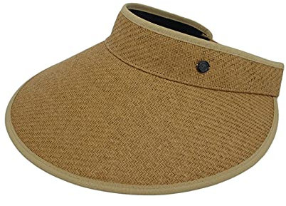 MarkMark Baseballmütze Mützen Caps Kapp Sun Visor Summer Wide Brim Sunscreen Straw Beach Hat SLV1337 (Beige)