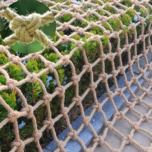 Filet de Corde pour cabane dans Les Arbres Clôture Filet de Corde de Chanvre Enfants Balançoire Escalade Filet de sécurité Balcon Garde-Corps Filet de Protection Aire de Jeux Hamac Filet de