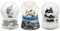 3er Set süße Mini-Schneekugeln Santa Schneehütte Winterlandschaft Weihnacht Durchmesser 45mm * 2-107bc-115