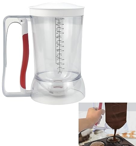 Kleemeiero Distributeur de Pâte Outil de Cuisson de Pâte à Entonnoir Distributeur de Pâte à Gaufres 900ML Distributeur de Pâte à Crêpes en ABS Distributeur d'Entonnoir de Cuisson pour Crêpes, Muffins