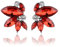 FDEETY Ohrringe für Damen Marquise Strass Ohrringe Braut Hochzeit Ohrringe Modeschmuck Weihnachten Geburtstag (Rot)