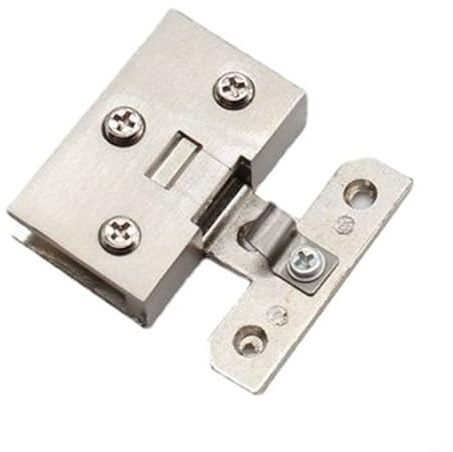 Glass Door Hinge Cabinet Display Cabinet Gate Clamp Furniture Hardware for 4-7mm/5-10mm Glass (Small Hinge) Glass Doors Cabinets with Screws(L)