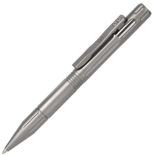 SMOOTHERPRO Kugelschreiber aus Titan/Bolt Action Stift | Kompatibel mit Parker Minen | für Büro Schule Business Signiertes Geschenk(GT01) | Farbe Sandgestrahltes Silber