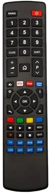 Avilia Télécommande universelle programmable multifonction - Contrôlez jusqu'à 8 appareils, compatible avec Smart TV, DVD, DVB-T, Blu-Ray, avec touches rapides Netflix, YouTube, Prime Video